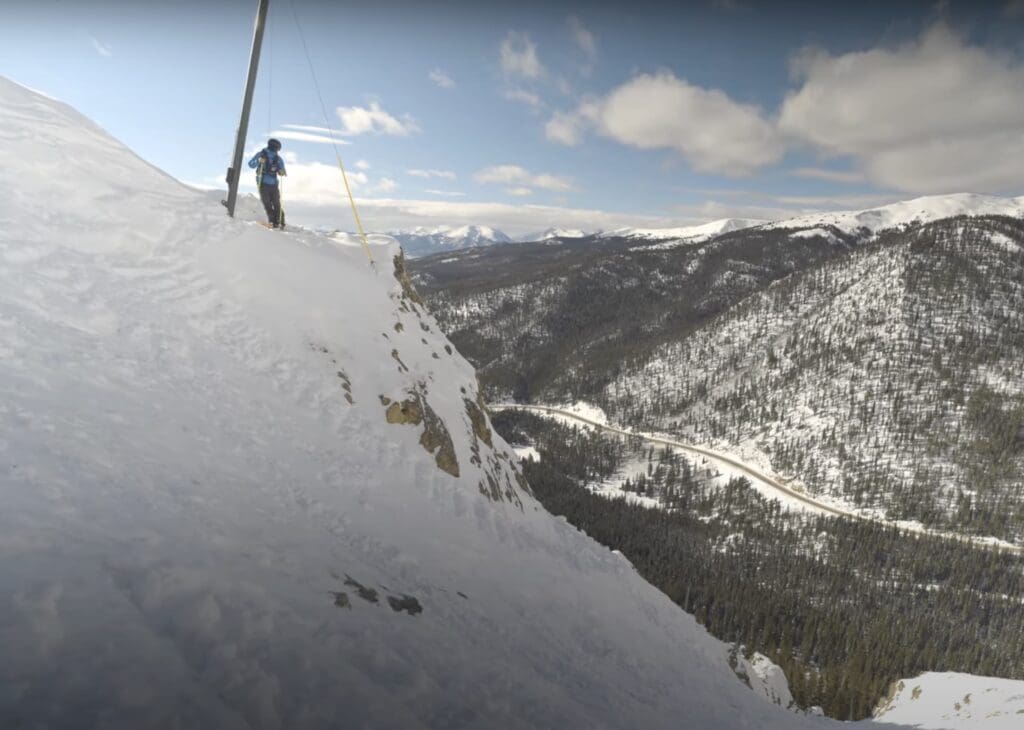 Arapahoe Basin clothesline avalanche bomb system