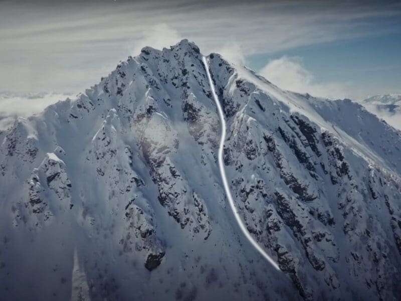 Bothers race down steep couloir