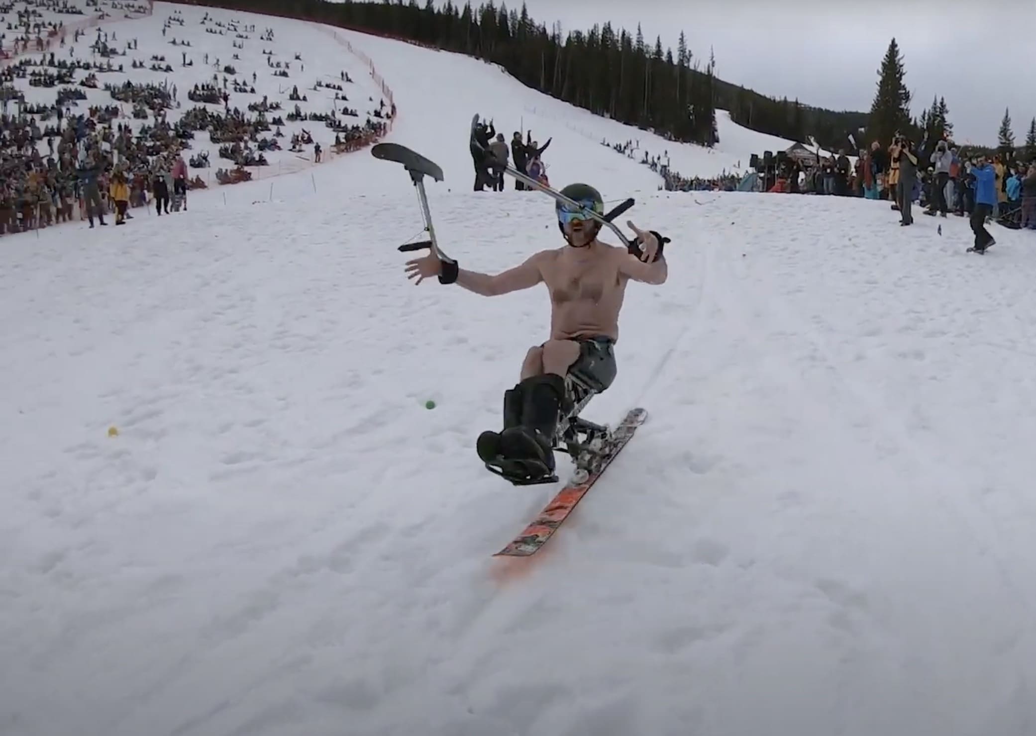 Remembering The Sit-Skier Who Dominated Big Sky's Pond Skim