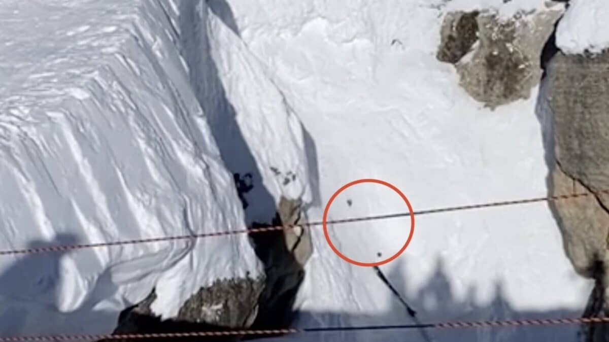 Skier’s Bindings Blow To Pieces After Failed Corbet’s Couloir Entry at Jackson Hole