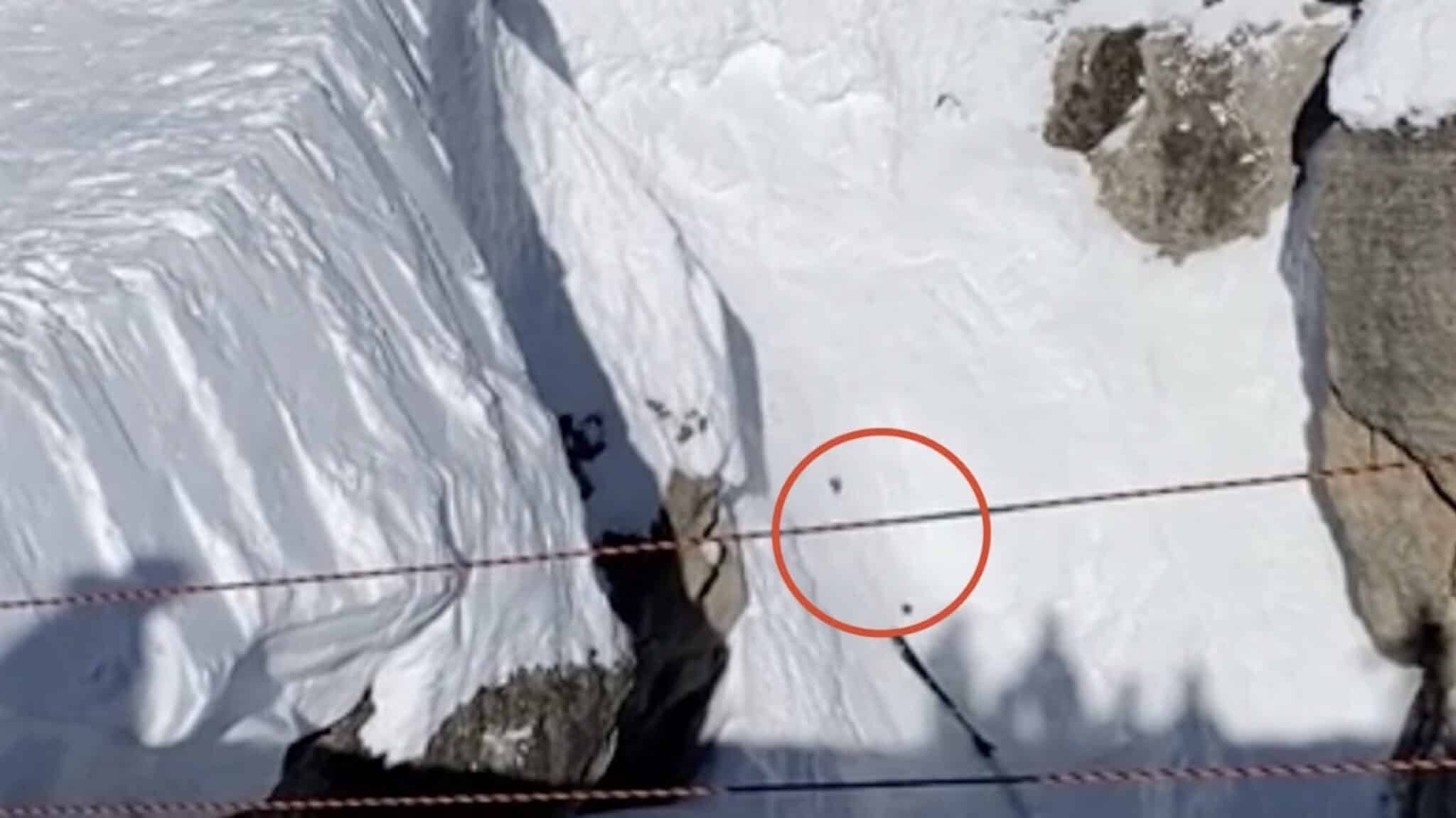 Skier's Bindings Blow To Pieces After Failed Corbet's Couloir Entry at Jackson Hole
