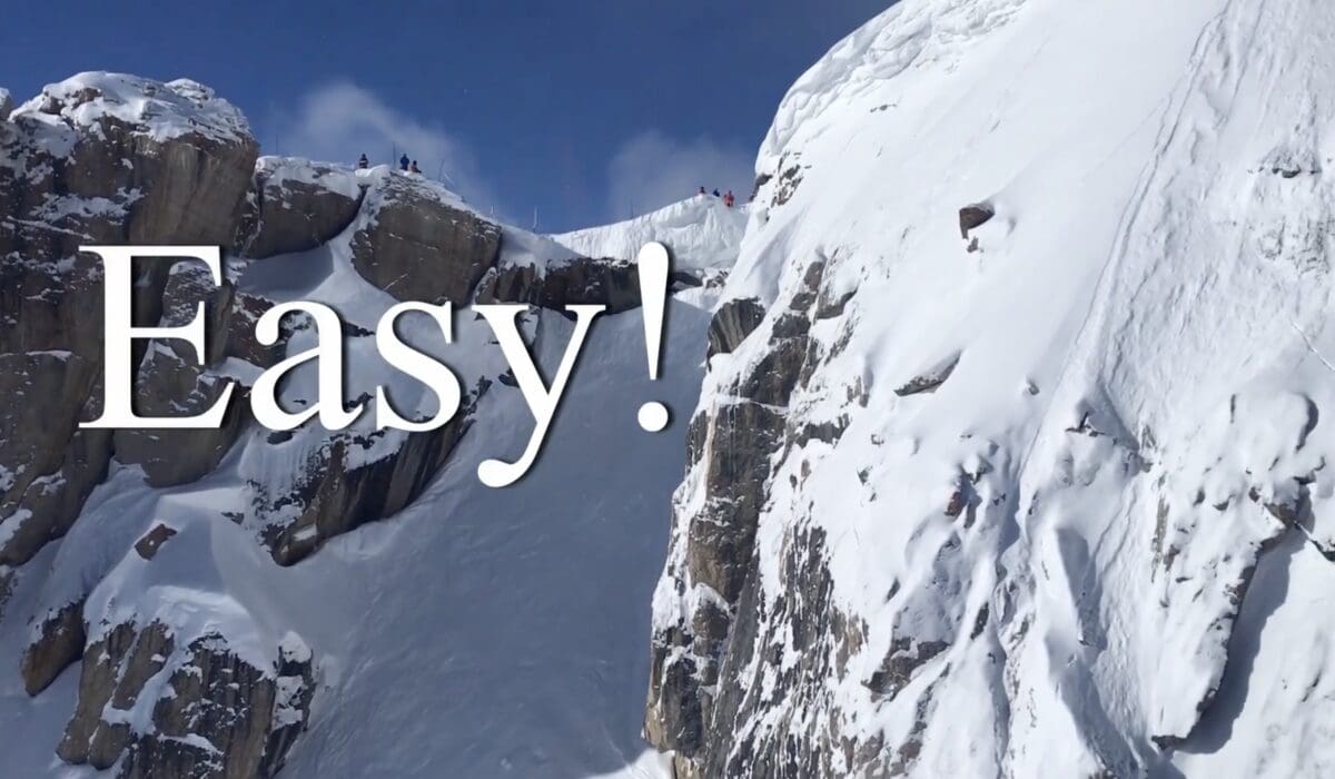 Steps to skiing Corbet's Couloir.