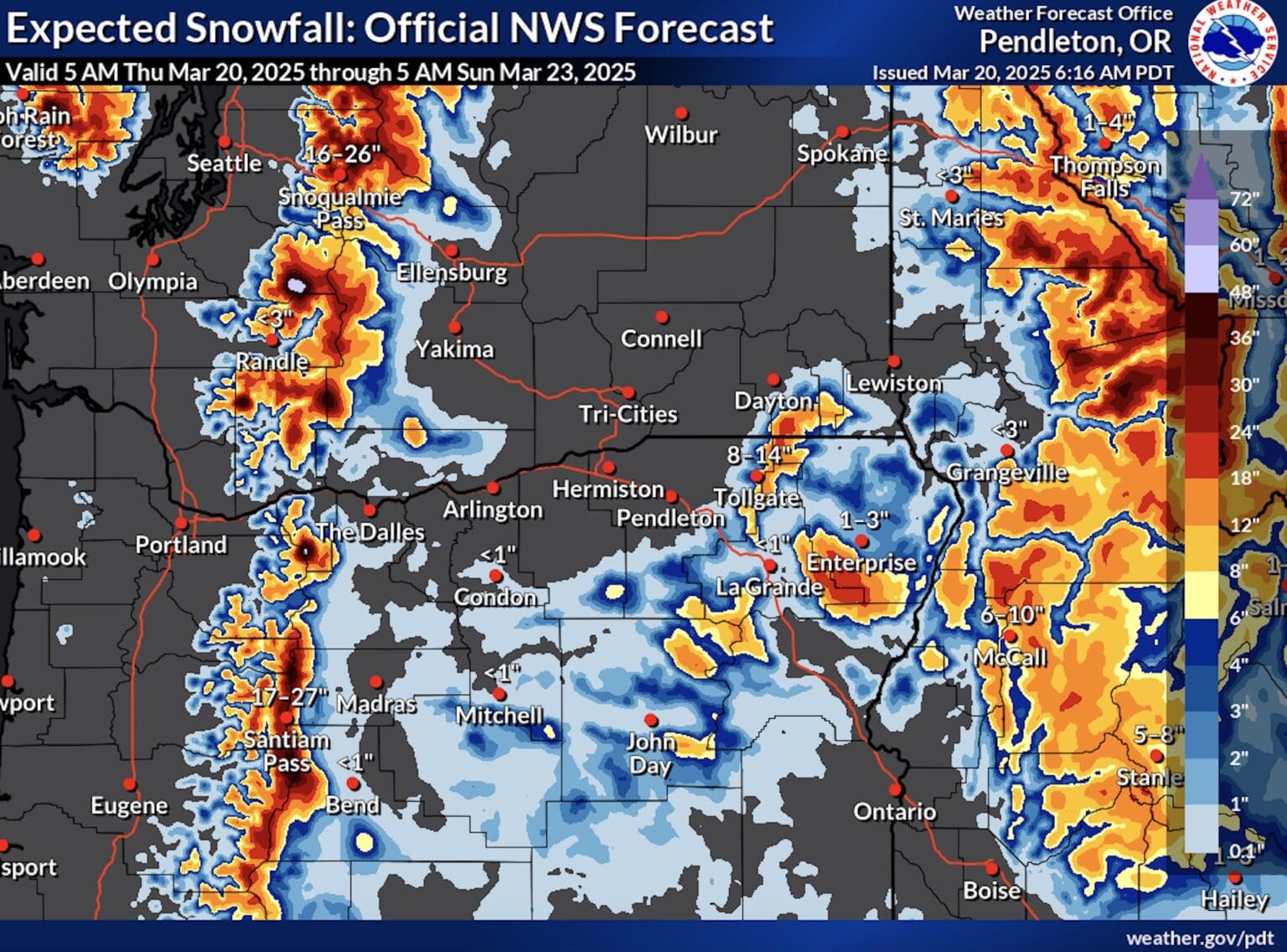 MASSIVE Weekend Of Snowfall Ahead For The Pacific Northwest ...