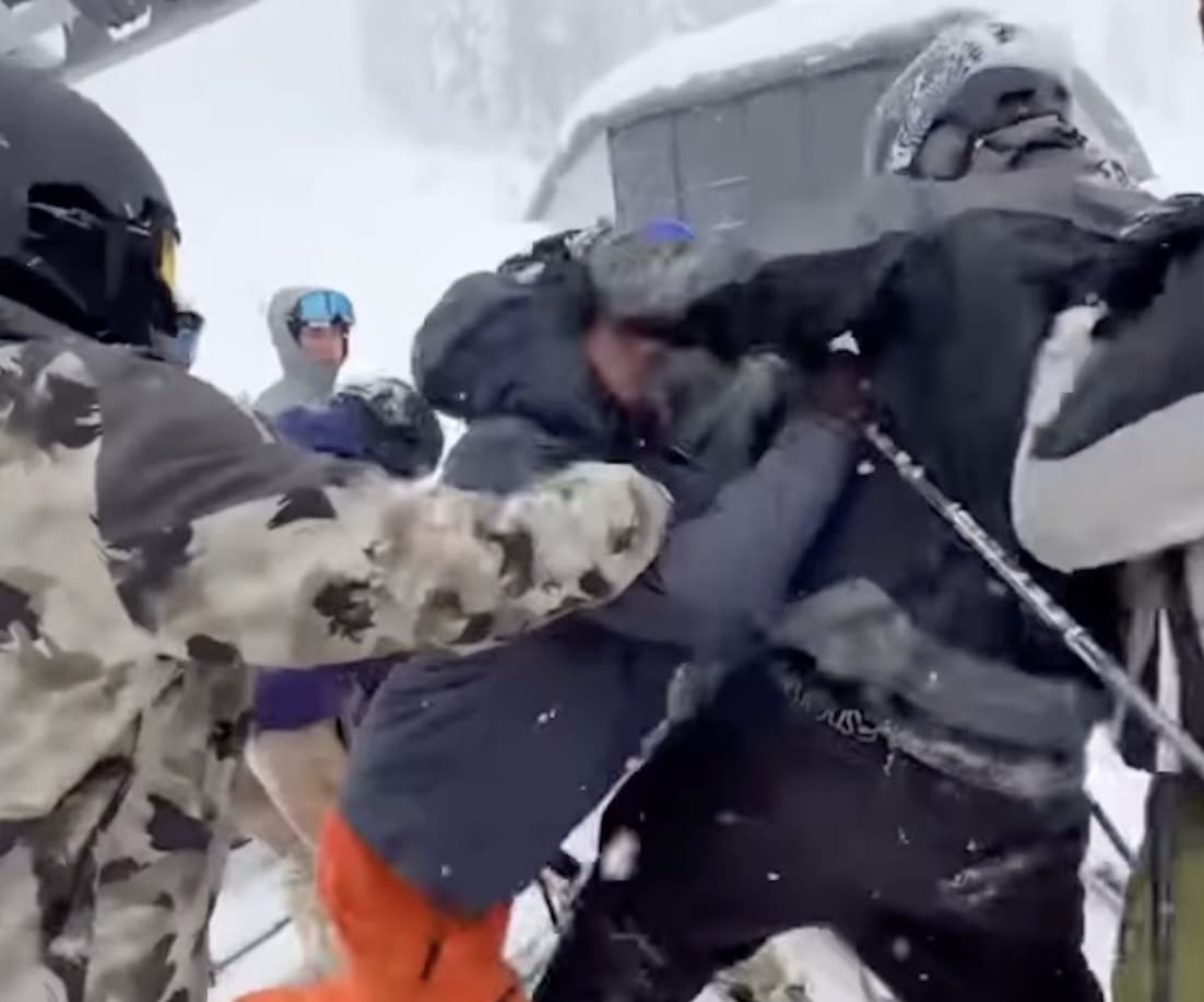 Fight breaks out in the lift line @ Whistler Blackcomb.