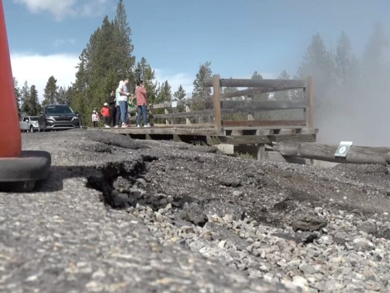 Pot holes in Yellowstone National Park.
