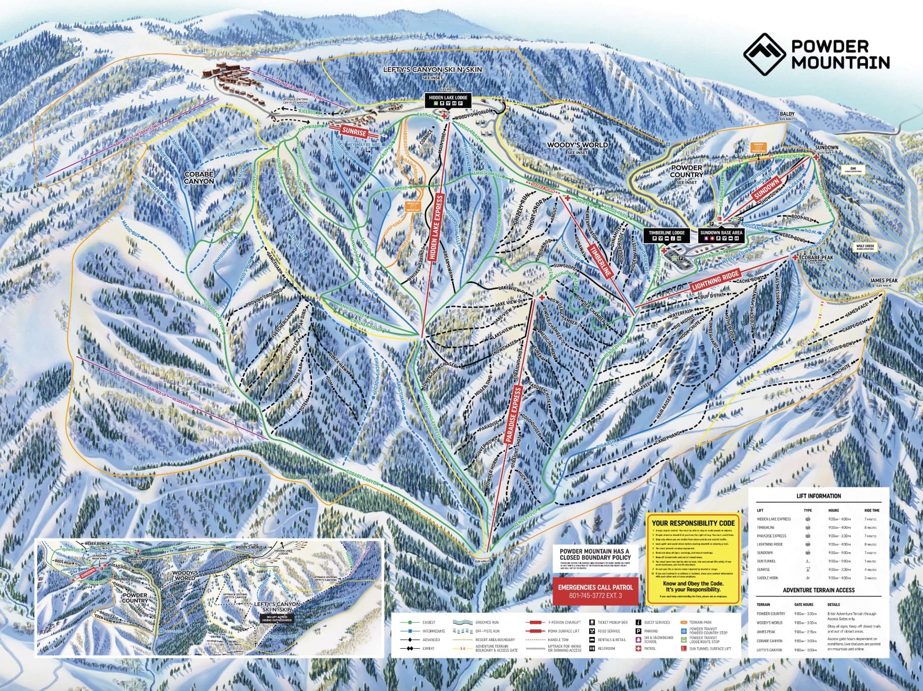 Powder Mountain trail map.