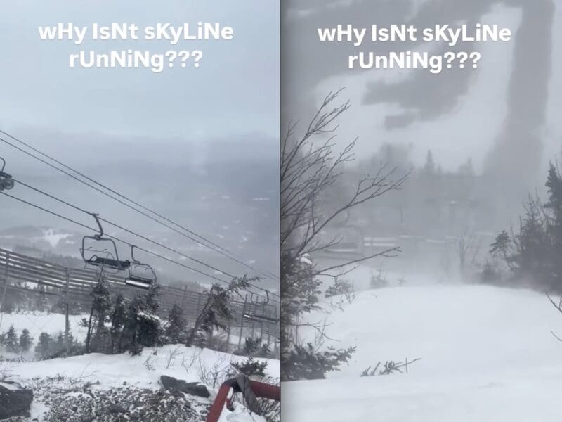 Sugarloaf's Skyline on a windy day.