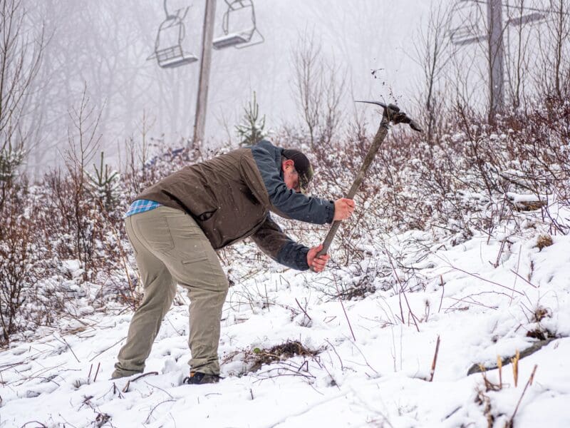Volunteer tree planting project at Montage Mountain