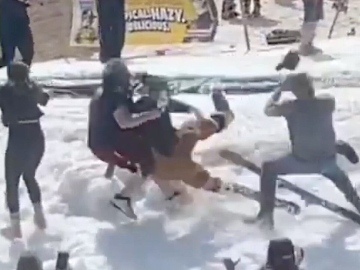 Spectators knocked unconscious at pond skim event.