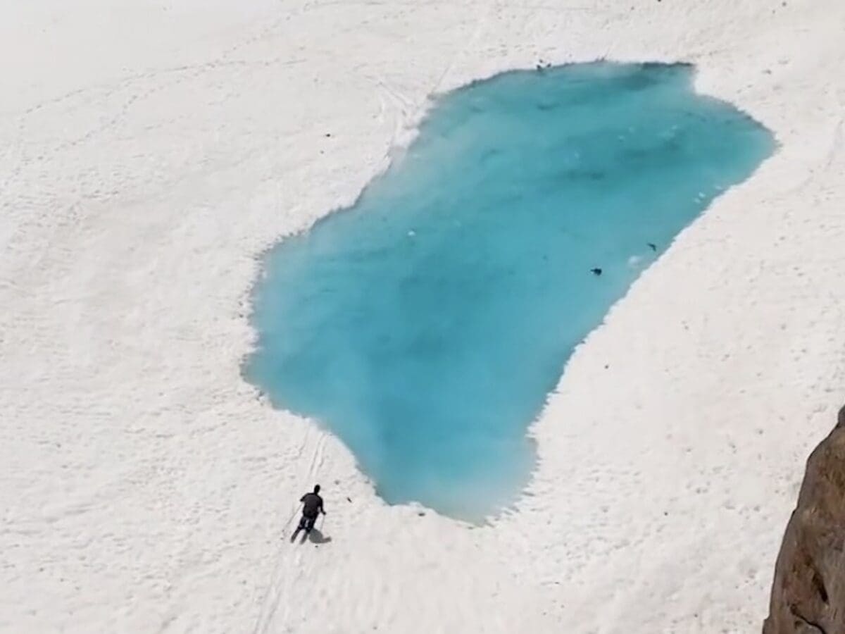 Skier Nails Incredible Pond Skim in Jackson Hole Backcountry