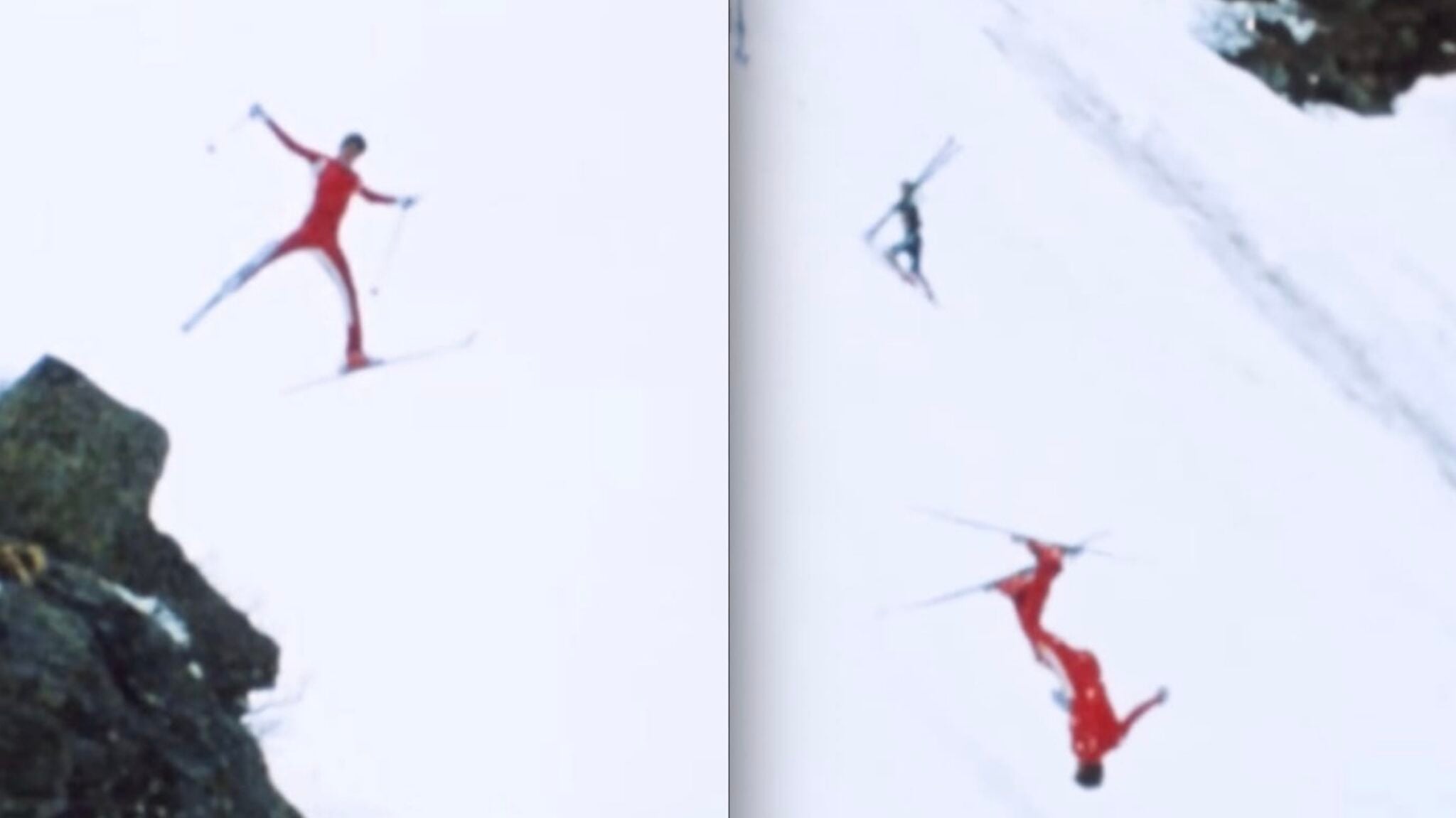 Vintage Tuckerman Ravine Cliff Jump Ends In Brutal Wipeout