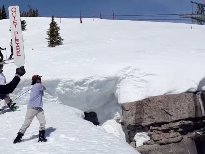 Golfing into Corbet's Couloir.
