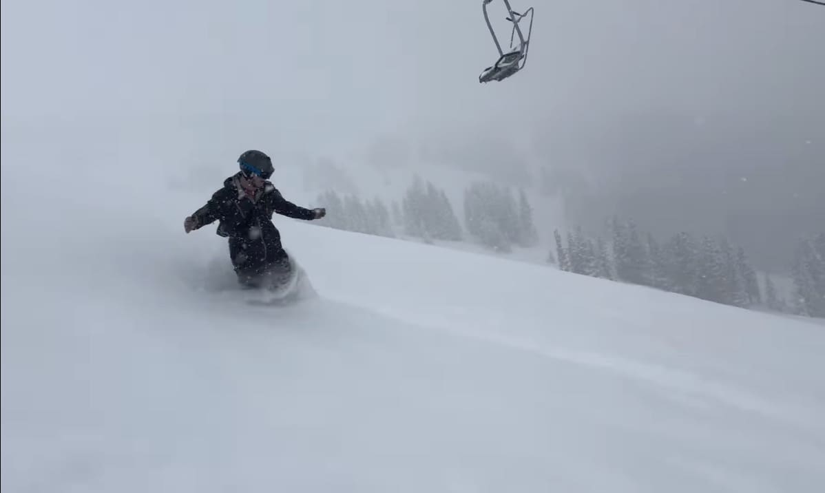 Snowboarding at Loveland Ski Area.
