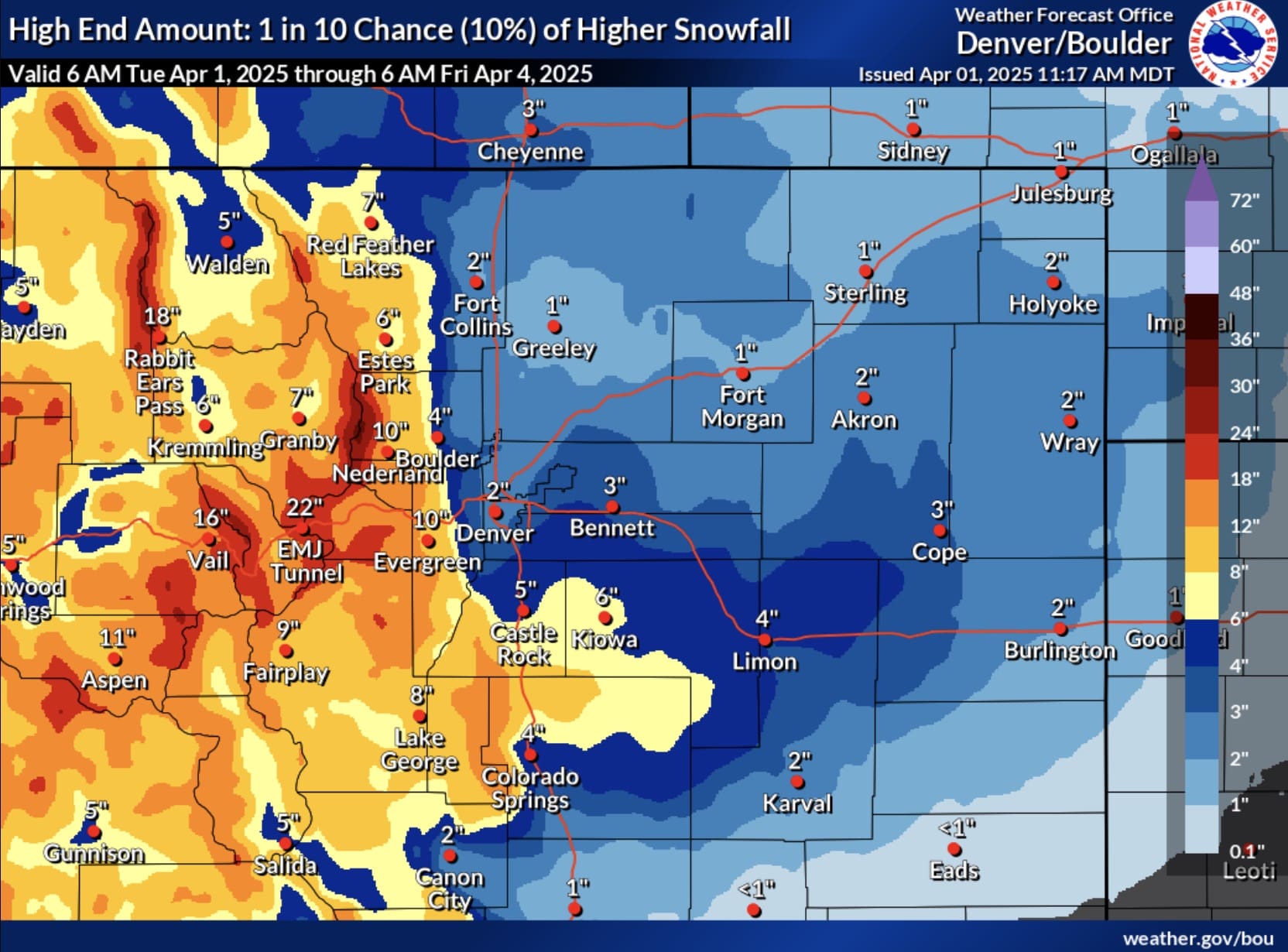 NWS high end amount forecast.