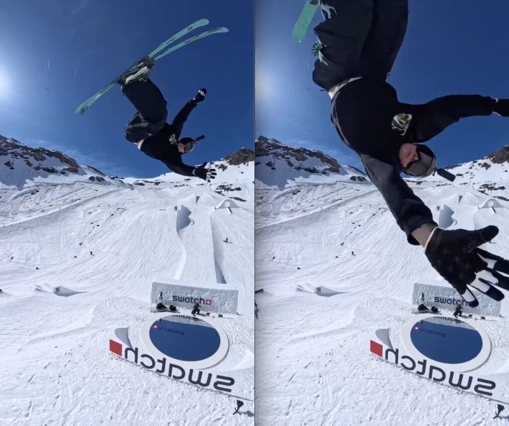 Birk Ruud slams into an action camera mid-air.