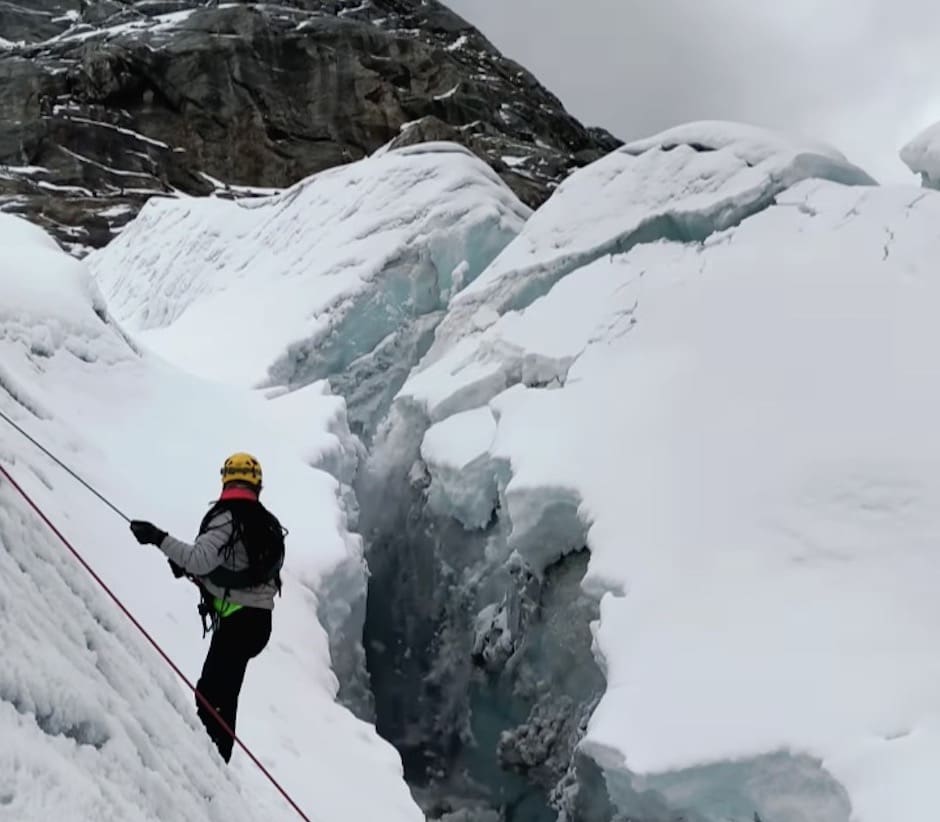 Serac collapses into water.