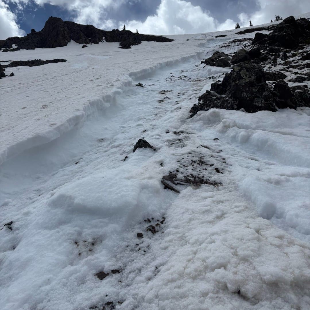 May 29th Wet Slab avalanche north of Ophir, Colorado