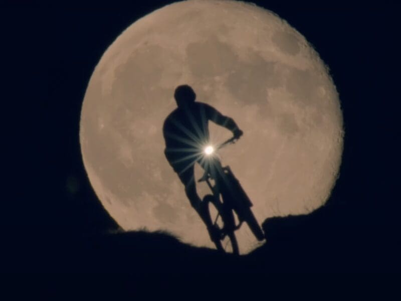 Moonlit mountain biking in Switzerland
