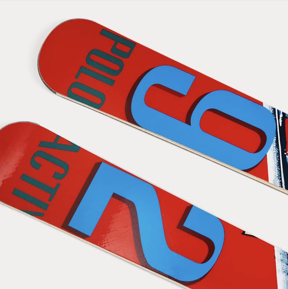 Ralph Lauren selling decorative skis and snowboards
