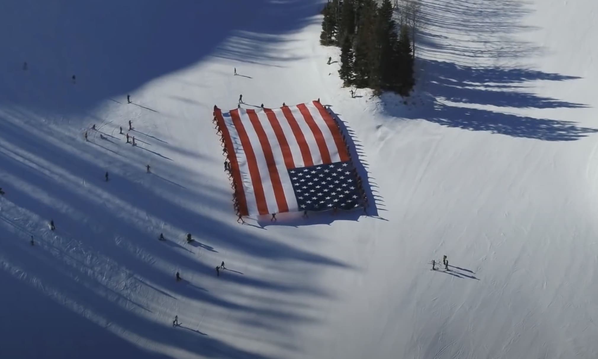 World’s Largest American Flag Skied Down Utah Ski Resort