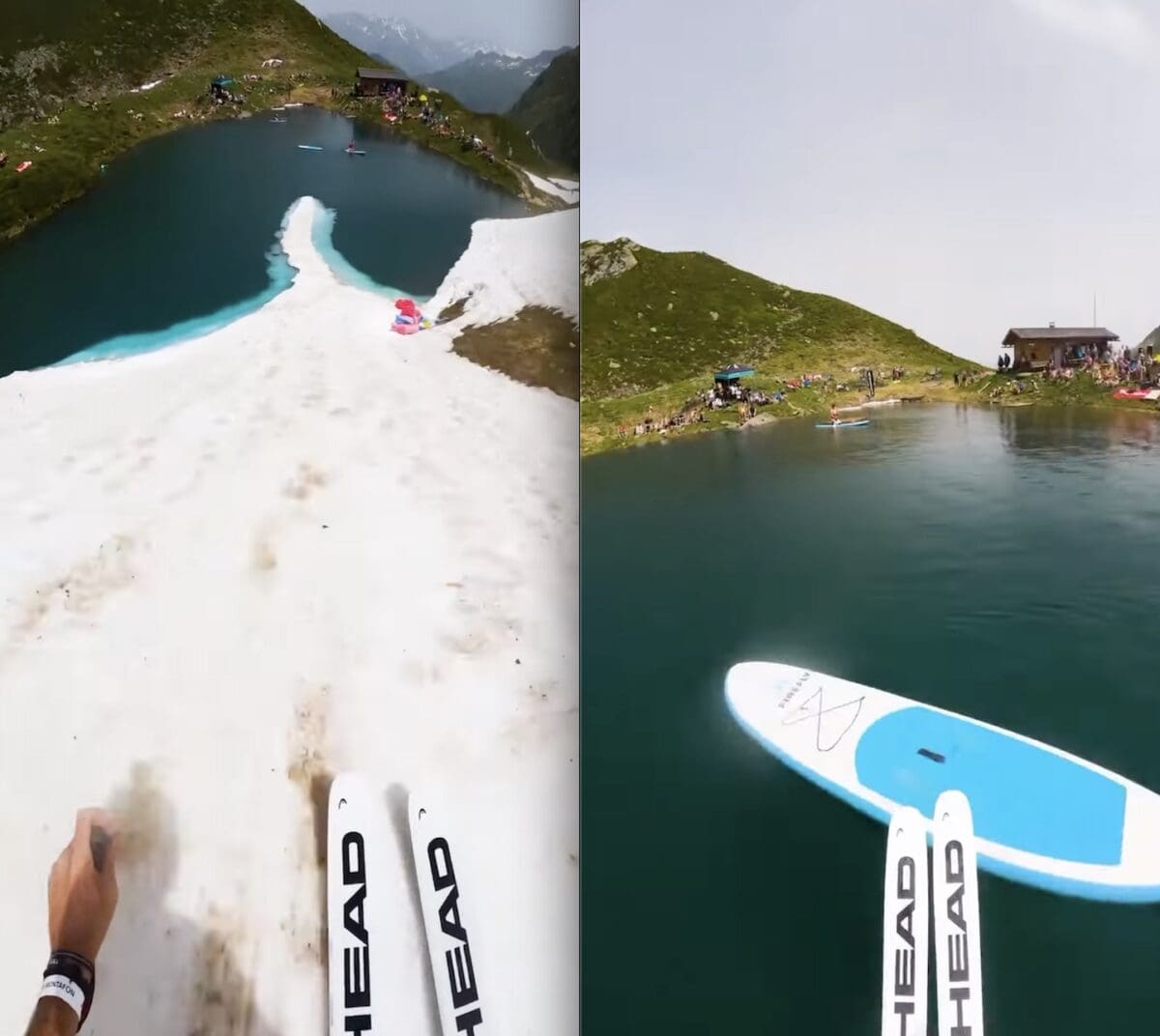 Austrian Skier Hops Over Paddle Board Mid-Pond Skim