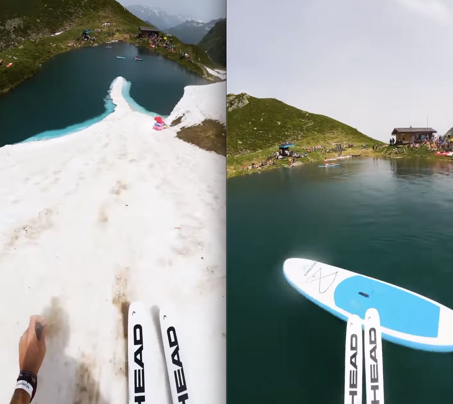 Austrian Skier Hops Over Paddle Board Mid-Pond Skim