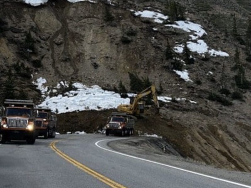 Loveland Pass landslide cleanup.