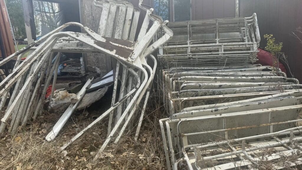 Chairs for sale at Michigan's Norway Mountain.