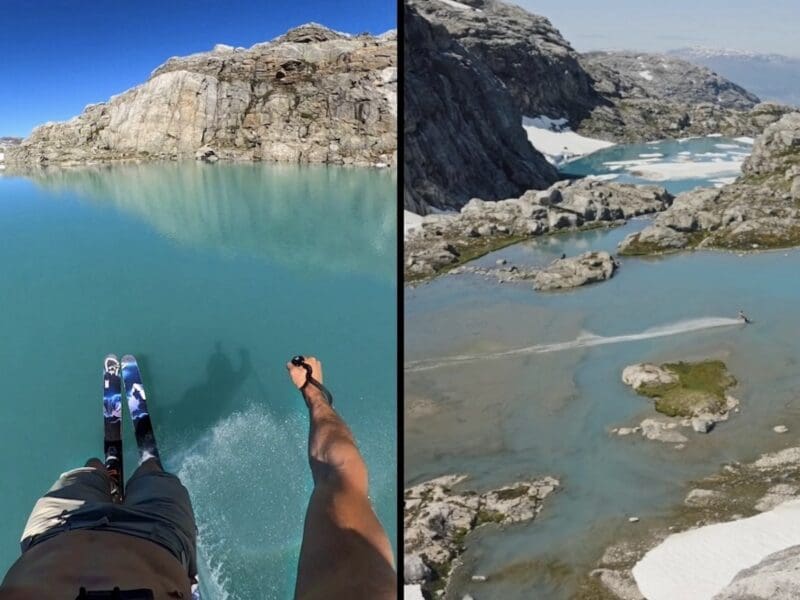 367 foot skiing pond skim