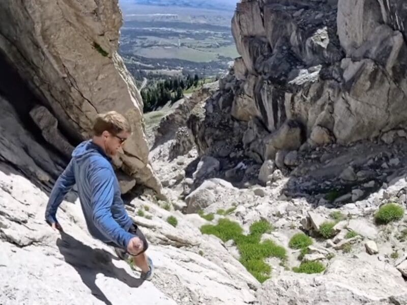 Corbet's Couloir without snow @ Jackson Hole