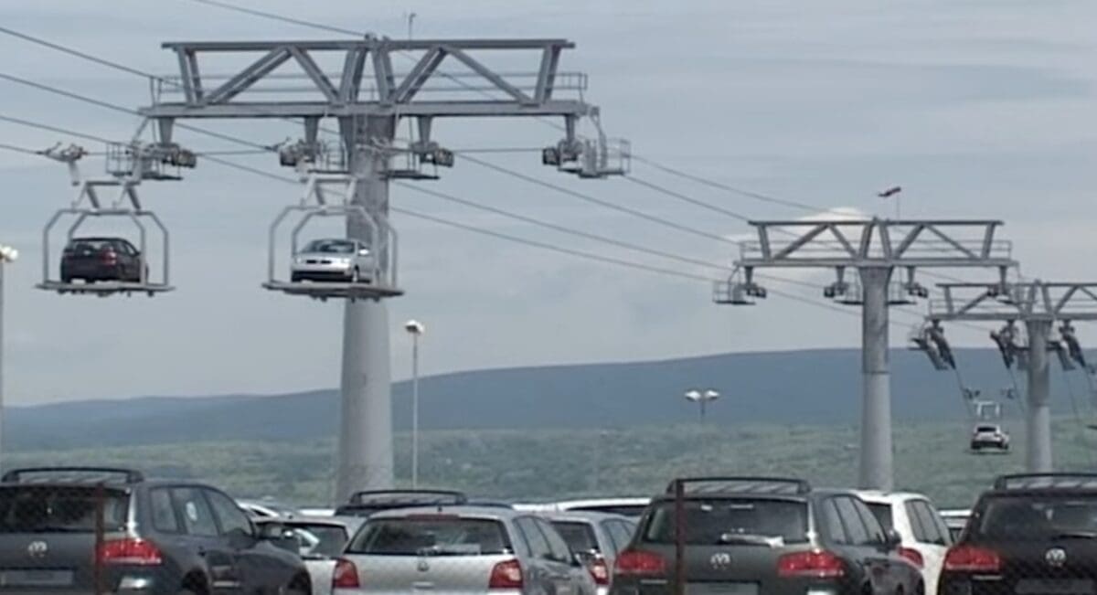 Volkswagen’s Automobile Chairlift In Bratislava, Slovakia.