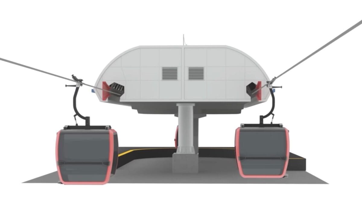 Detachable ski gondola.