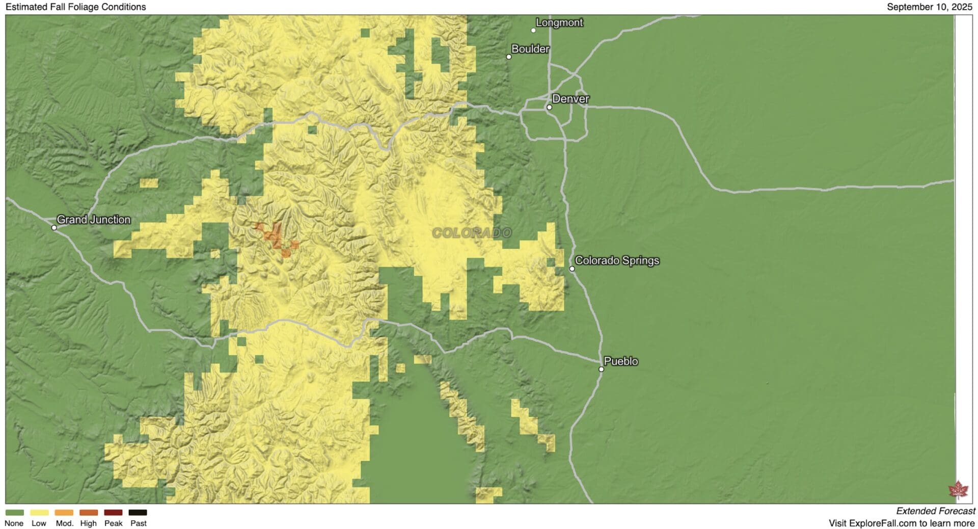 Colorado fall foliage forecast 9/10/25.