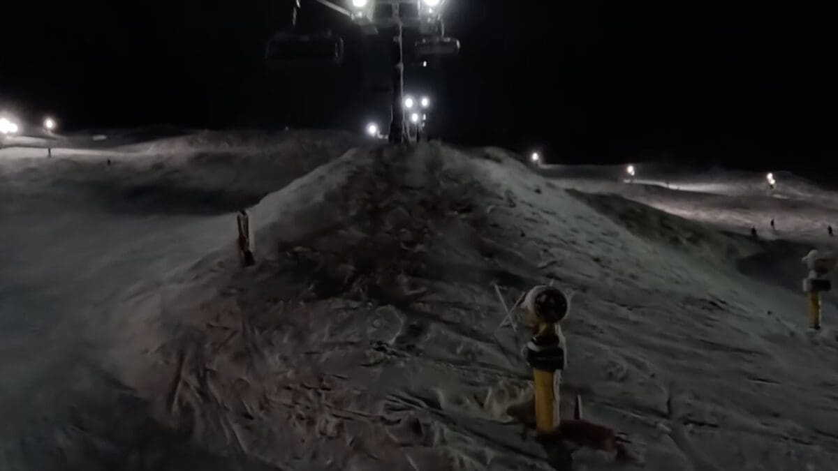 Night skiing at Coronet Peak.