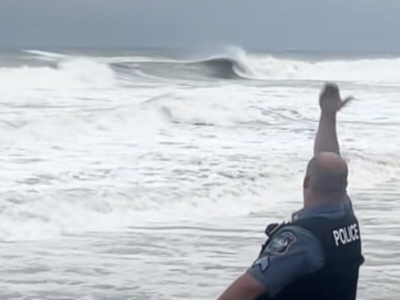 New Jersey Hurricane Erin surfer police response