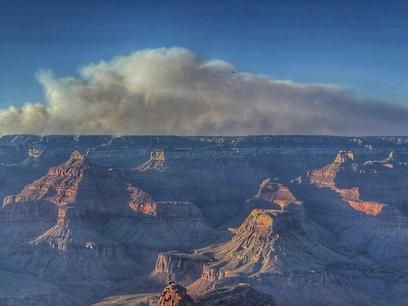 Dragon Bravo Fire burning in Grand Canyon National Park.
