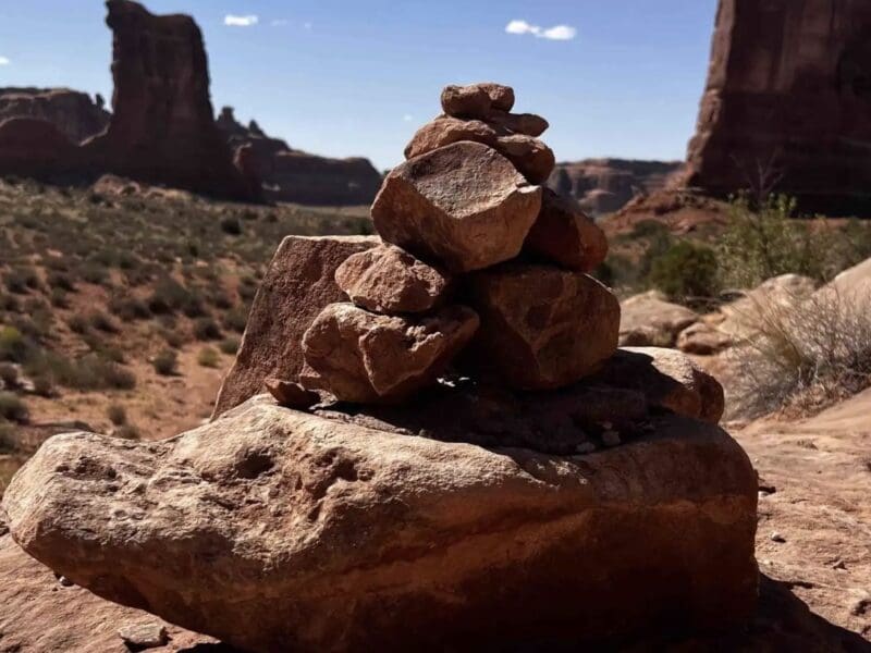 Cairn trail marker @ Arches National Park