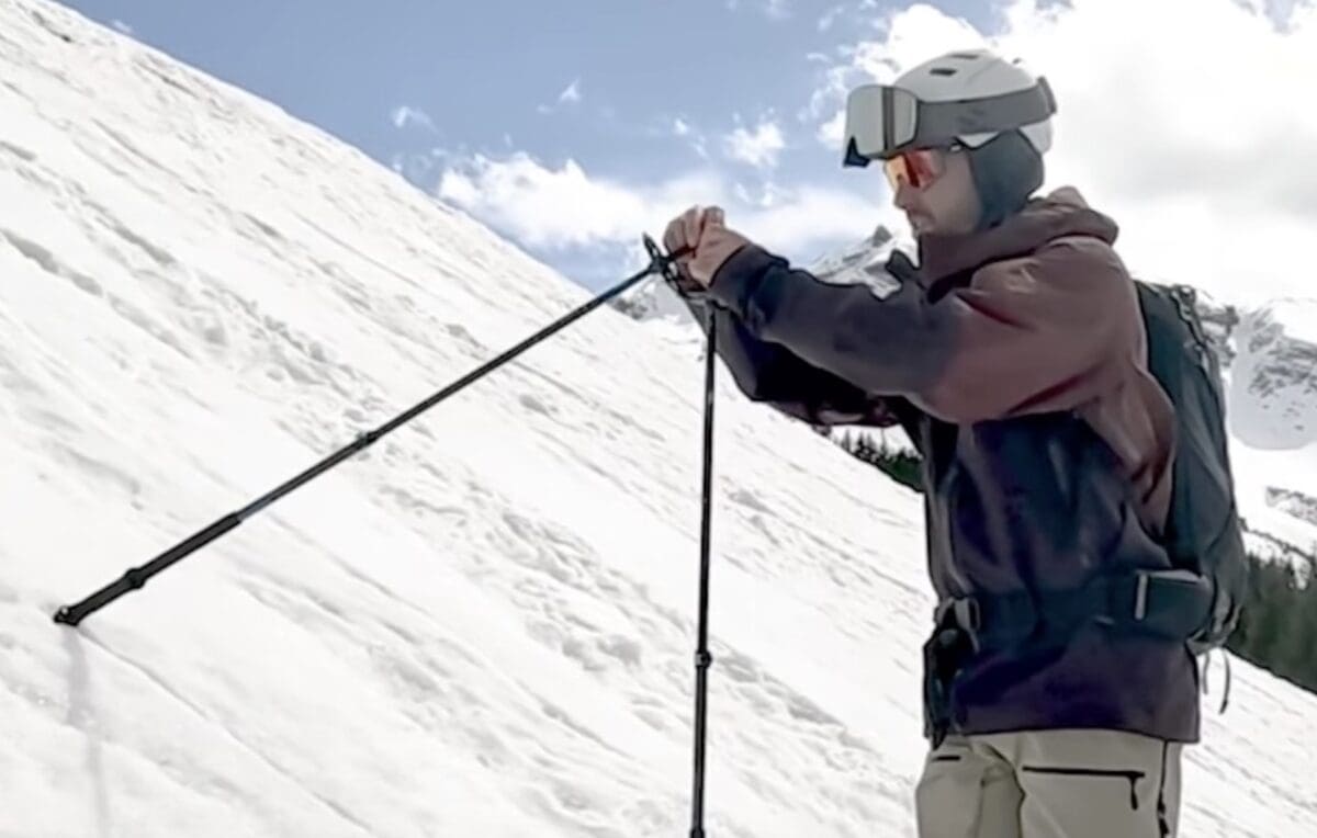 Ski pole slope angle trick