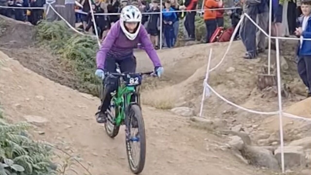 Granny McGnarly shreds at the Steel City Downhill.