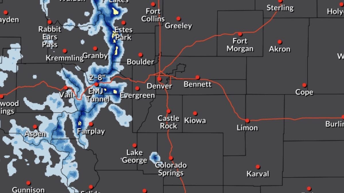 Colorado snowfall forecast.