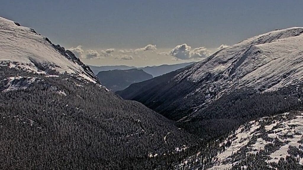 Snowy conditions in Rocky Mountain National Park.