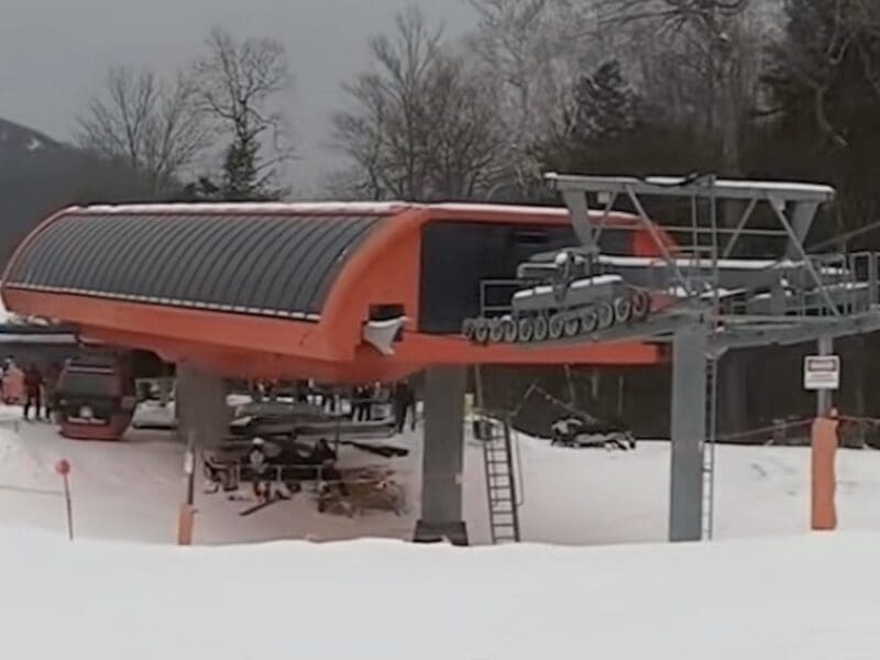 Ski lifts in Maine.