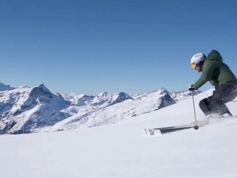 Skiing one of the longest runs in the world.