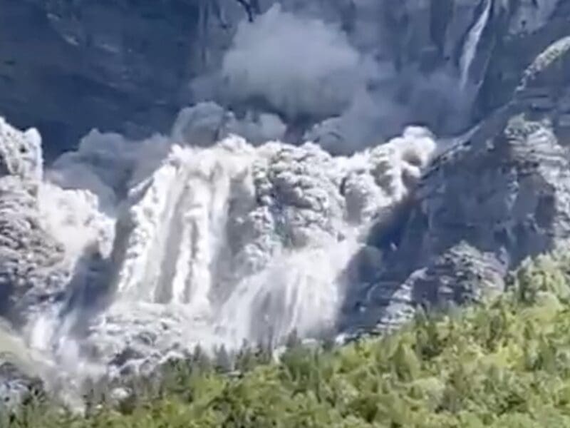 Landslide in the Alps.