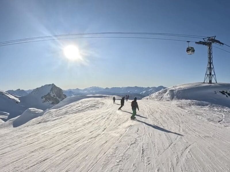 Skiing at Paradiski.