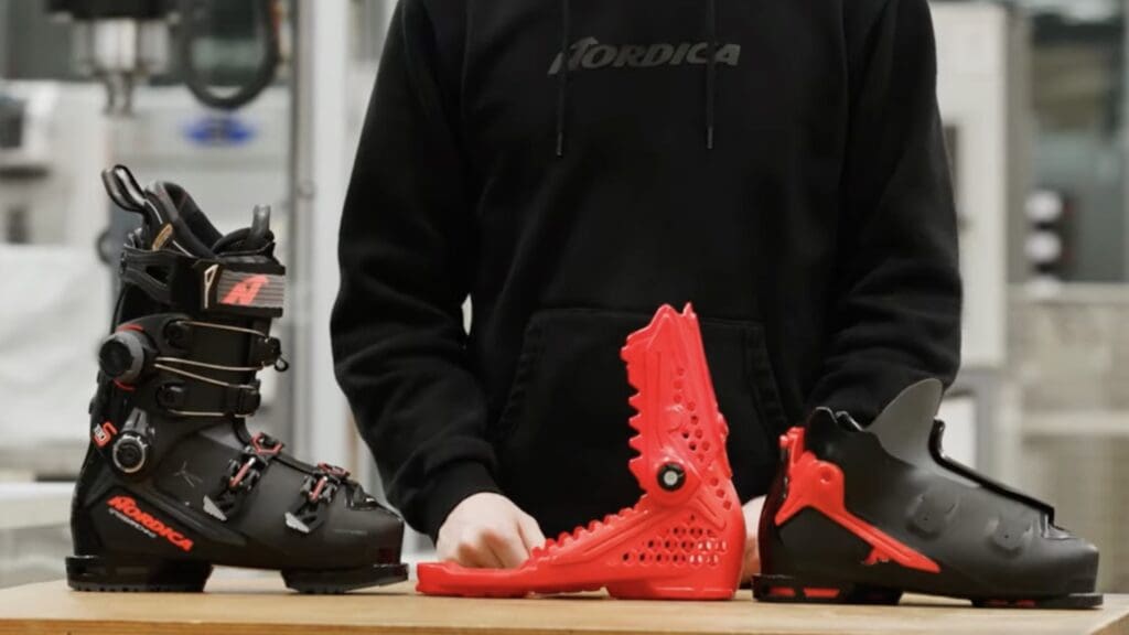 Nordica ski boots with BOA on just the upper cuff.