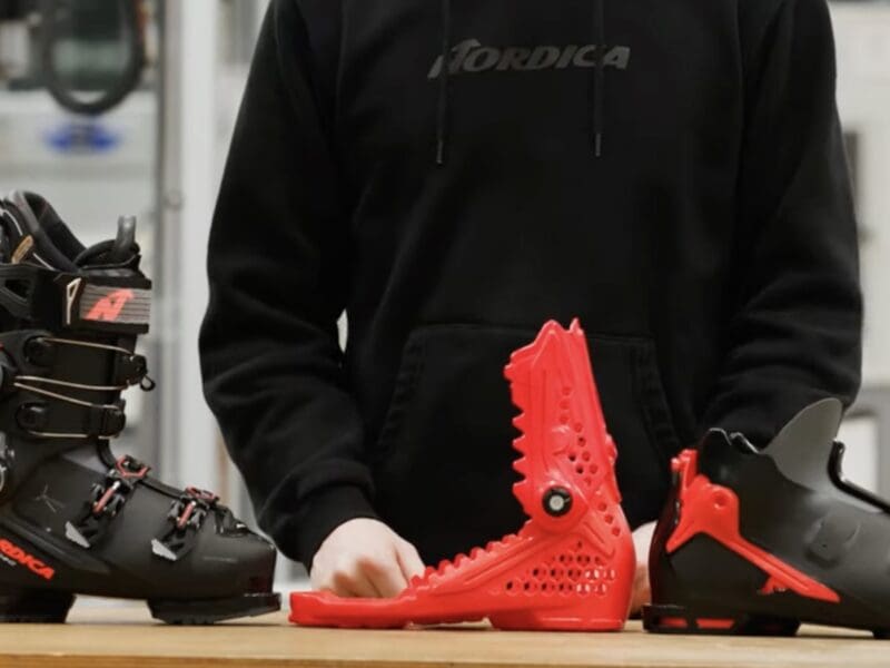 Nordica ski boots with BOA on just the upper cuff.