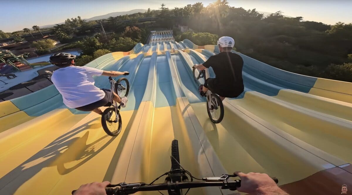 Mountain bikers takeover waterpark