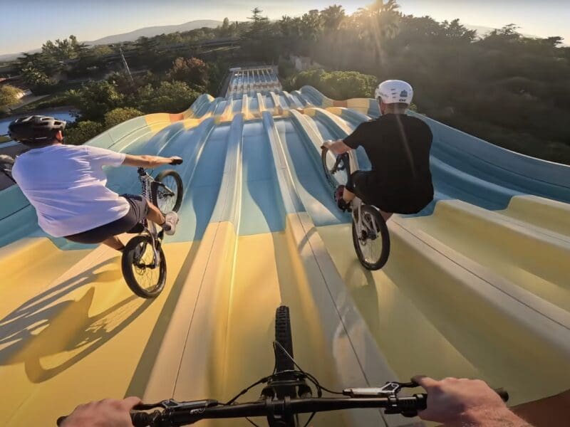 Mountain bikers takeover waterpark