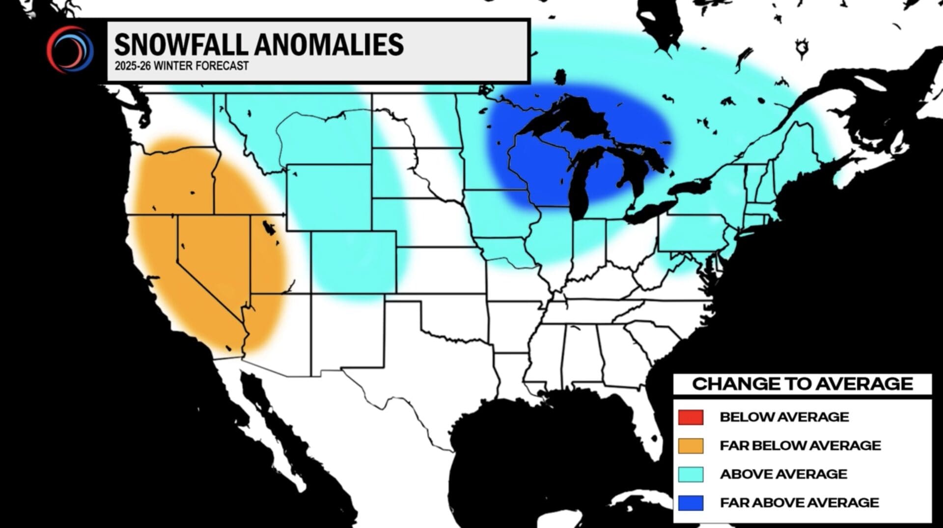 2025-2026 Snowfall Anomalies.